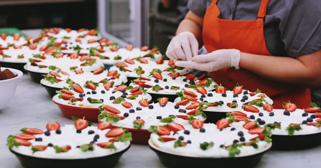 パティシエの仕事の給料や待遇を解説する大量のケーキを仕上げる作業風景