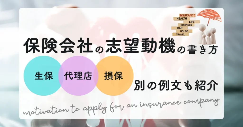 保険会社 志望動機 例文を生保・損保・代理店別に解説する記事サムネイル